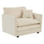 Fauteuil moderne avec chenille beige - tissu haut, bois, assise en bois massif, revêtement, pour diverses pièces
