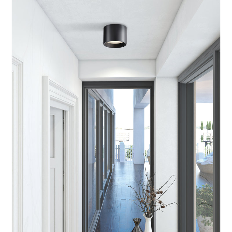 Mcgann Flush Mount, Black, 5.25" H x 8" W x 8" D