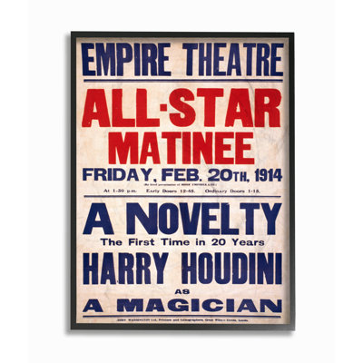 « empire theatre harry houdini », affiche rétro