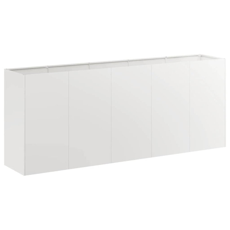 Metal Planter Box, 31.50" H x 78.74" W x 15.75" D, Light Gray