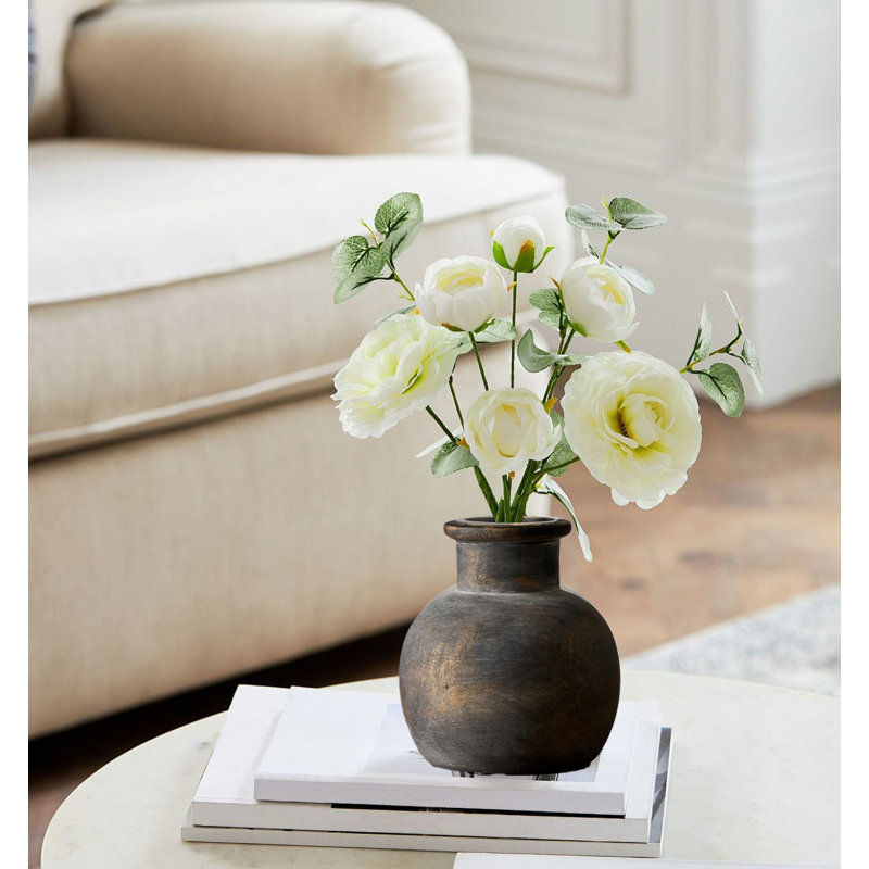 Vase, Decorative Flower Vase For Home Decor, Bronze