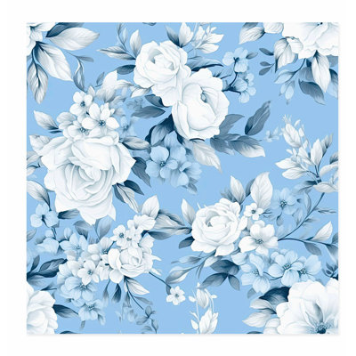 Floral Winter Blue Flowers VIII Unframed Art Print