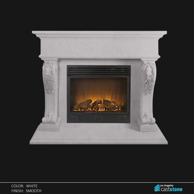 Perra Fireplace Surround, White Smooth