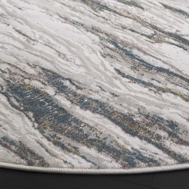 Tapis abstrait Keryn Performance, Rond 6 pi 7 po