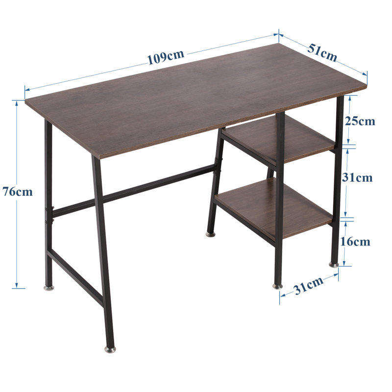 Coyer Home Office Desk, Modern Simple Computer Writing Desk with Storage Shelves, Study Work Office Table for Bedrooms, Small Spaces, Home Offices, Living Room