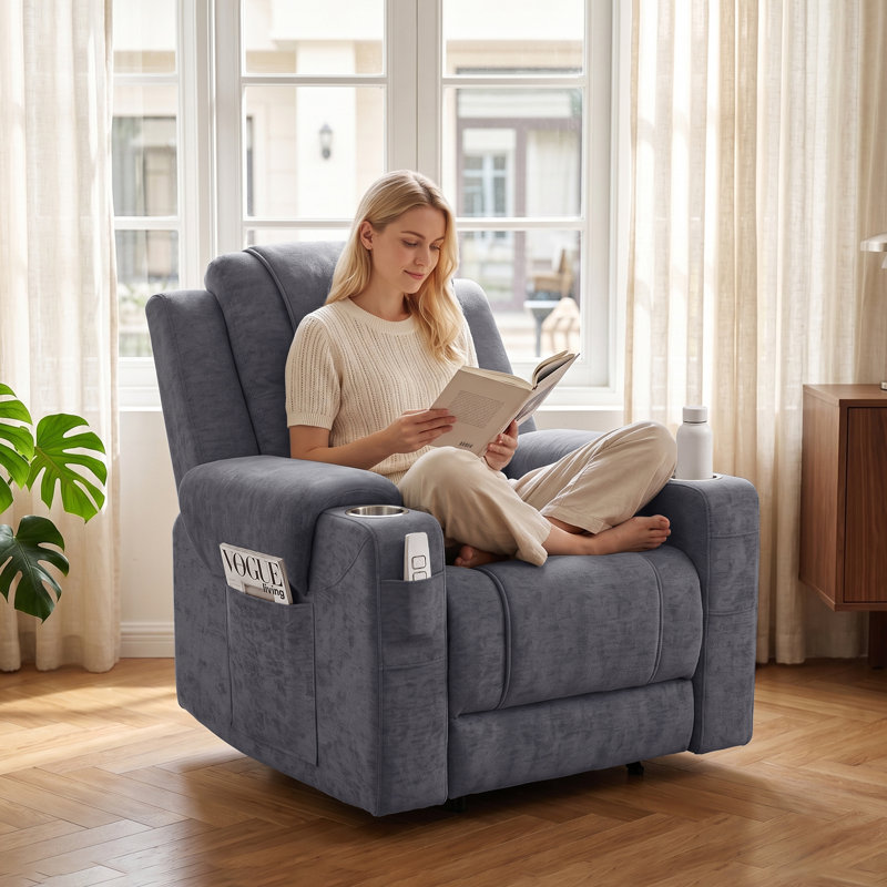 Fauteuil inclinable électrique, fauteuil inclinable rembourré pour les petits espaces, Simple, Gris
