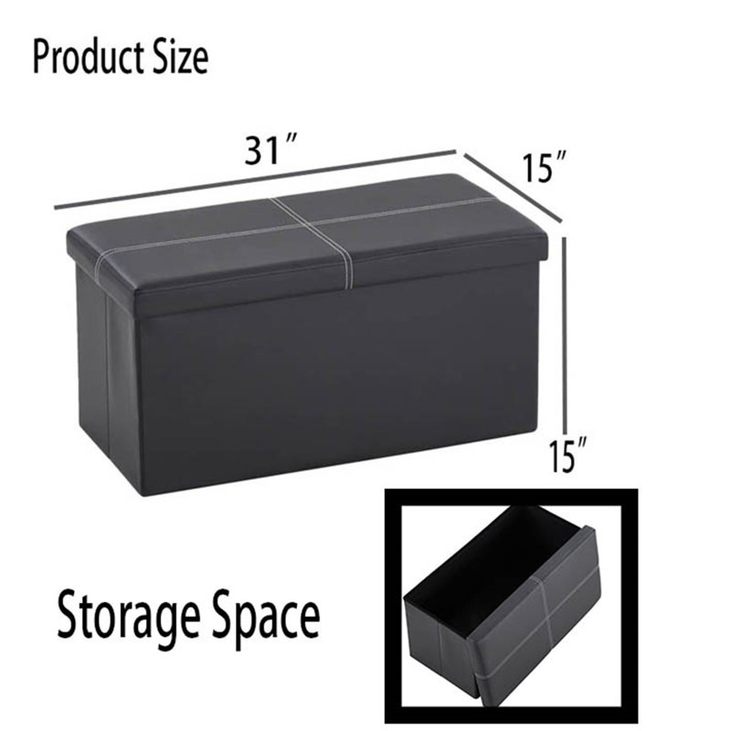 Zyaun Upholstered Ottoman, Black