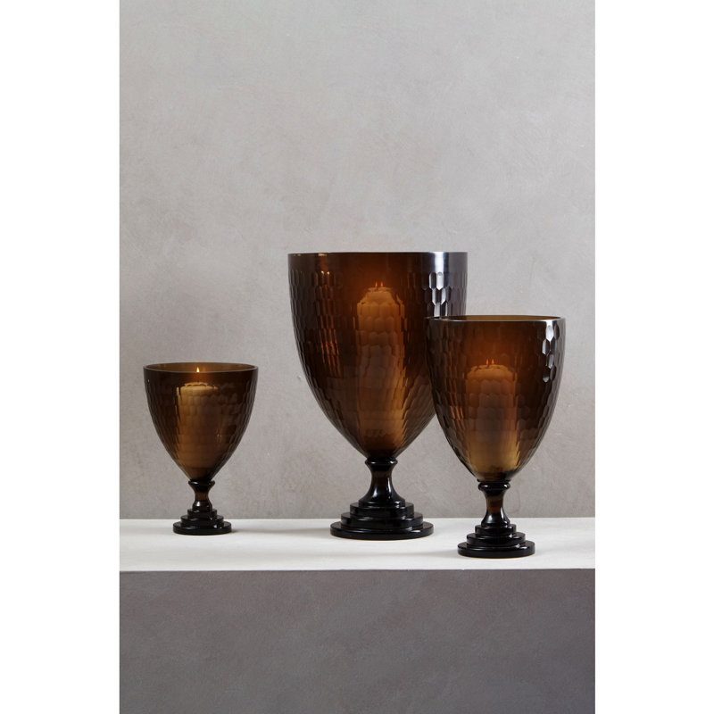 Glass Tabletop Hurricane, 34cm H x 20cm W x 20cm D