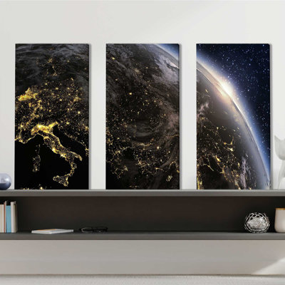 "Earth", ensemble de 3 impressions sur toile