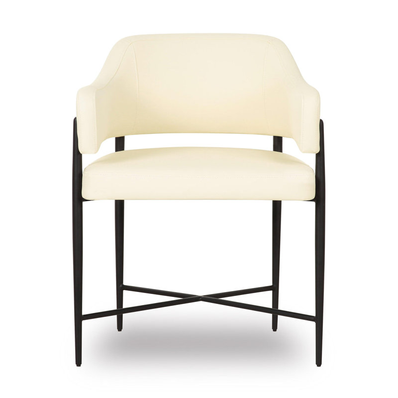 Kelly Vegan Leather Dining Chair In Cream, Cream