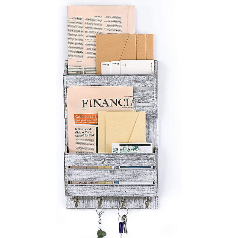 Weil Solid + Manufactured Wood Wall Organizer, White