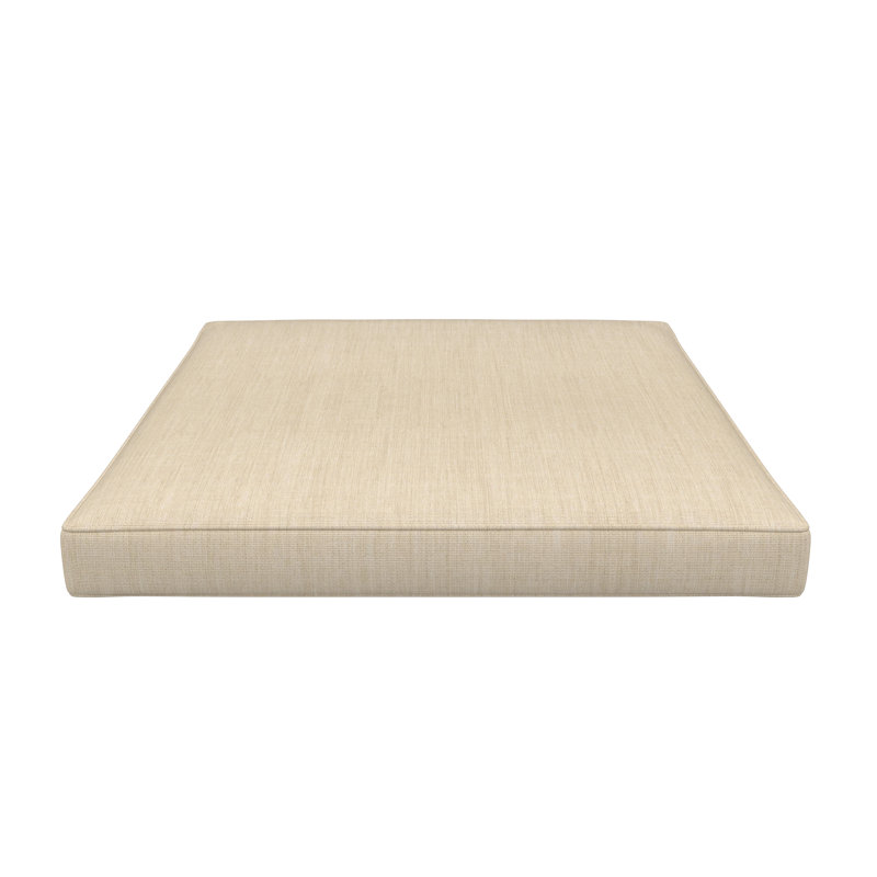 Sunbrella® Outdoor Ottoman Seat Cushion, Canvas Flax, 20" W x 22" D