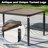 Patio PVC-coated polyester Dining Set Of 7 With Umbrella Hole, Wood-grain Tabletop-118590323