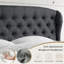 Tête de lit tapissier à oreilles de luxe en lin - Moderne - Hauteur réglable - Capitonnage à boutons-1369432460-1369432464