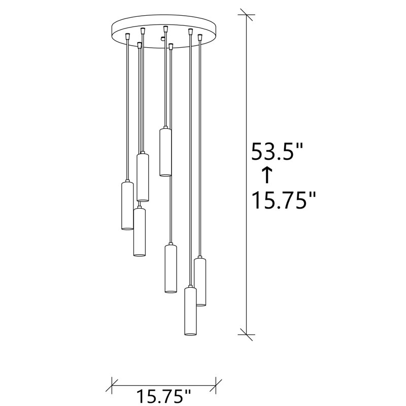 7 - Light Unique Tiered Chandelier