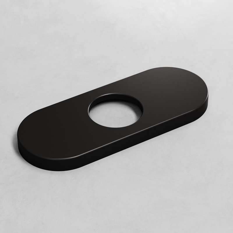 5.5 in. Bathroom Sink Faucet Hole Cover Deck Plate For 1 or 3 Hole in Matte Black, Matte Black