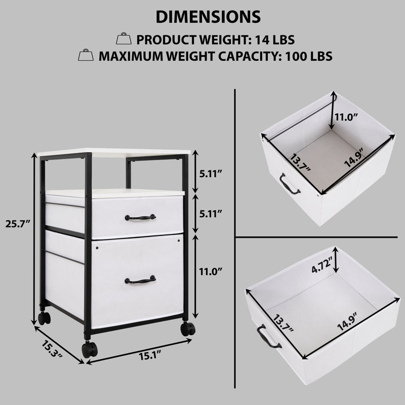 Support pour imprimante 17 tiroirs Tamaine, Blanc