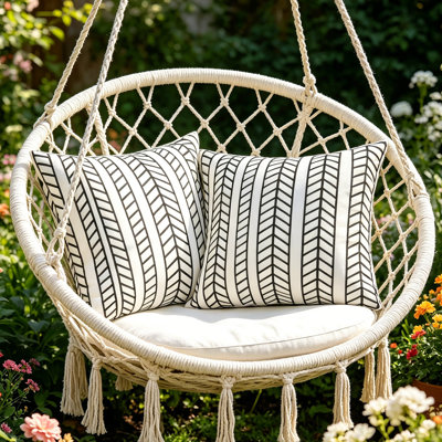 Ensemble de 2 coussins décoratifs pour l'extérieur et l'intérieur, avec housse et insert, coussin décoratif carré pour meubles de patio, 18 po x 18 po