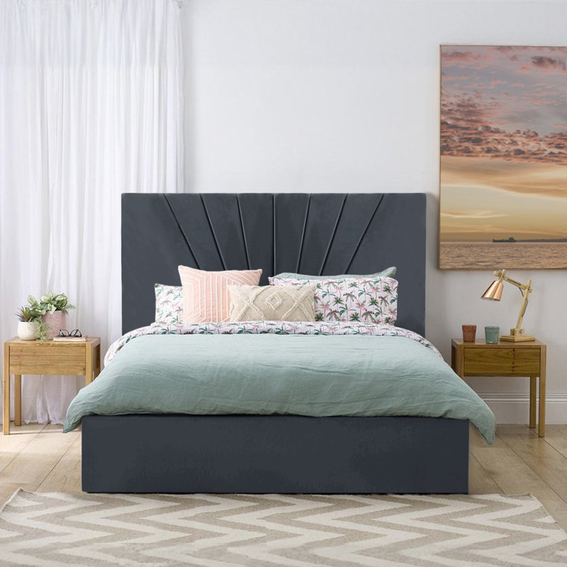 Annelee Upholstered Ottoman Storage Bed, Steel, Super King (6')