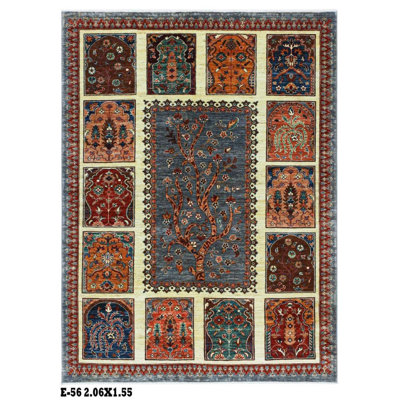 One-of-a-Kind Aleita Hand-Knotted New Age Wool Area Rug in Brown/Grey/Red