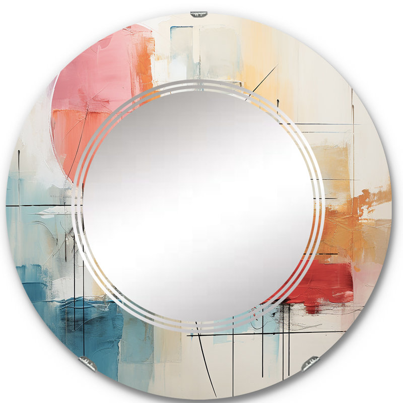 Lemland - Miroir mural moderne rond, 24 po x 24 po