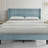 75.9'' W King Size Upholstered Platform Bed with Velvet Fabric & Square Tufted Headboard, Blue-1578582505