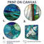 Voilier, océan, ciel, cercles, vert et bleu - Bateau, art mural, salon-375407873-375407901