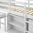 Solid Wood Twin Loft Bed With Desk & Bookshelves, White Finish, For Kids Room