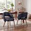 Chaises de salle à manger Aurevo de style moderne du milieu du siècle, revêtues de cuir noir, avec dossier incurvé et pieds en bois massif. Chaises de cuisine rétro pour salle à manger ou restaurant. Montage facile.-1287601891