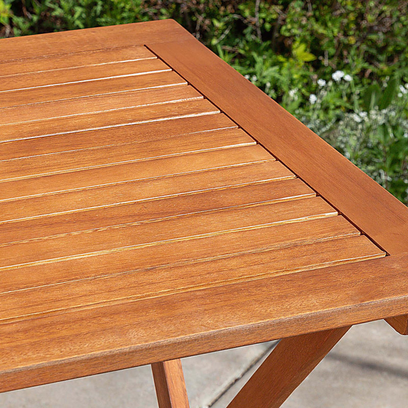 3-Piece Eucalyptus Bistro Set, Square, Natural Oil