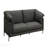 Black Top Grain Leather Sofa