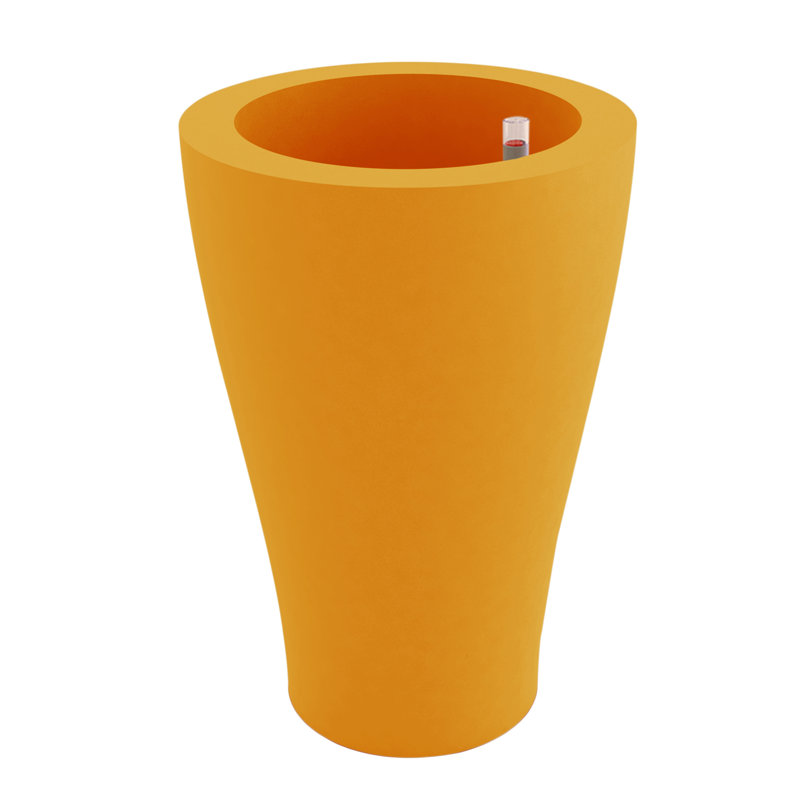 Curvada Resin Pot Planter, White, 47.25" H x 25.5" W x 25.5" D