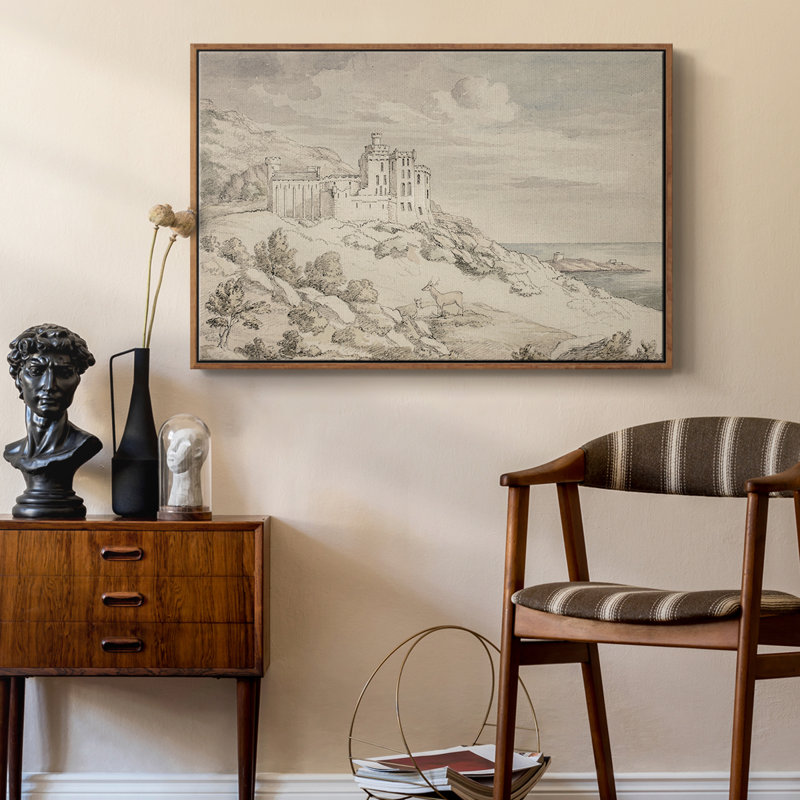 Croquis rétro - Lxxvii, H 27 po x l 41 po x P 2 po, Toile encadrée noyer flottant