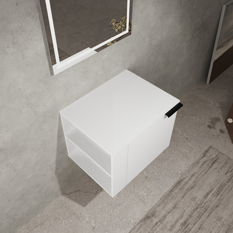 Ensemble de meuble-lavabo de salle de bain 24 po pour grand espace, ensemble d'armoires de salle de bain moderne, ensemble d'armoires de salle de bain sans lavabo, blanc (composable)