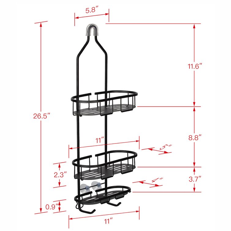 Utopia Alley Aluminum Flat Shelf, Rustproof Corner Shower Caddy