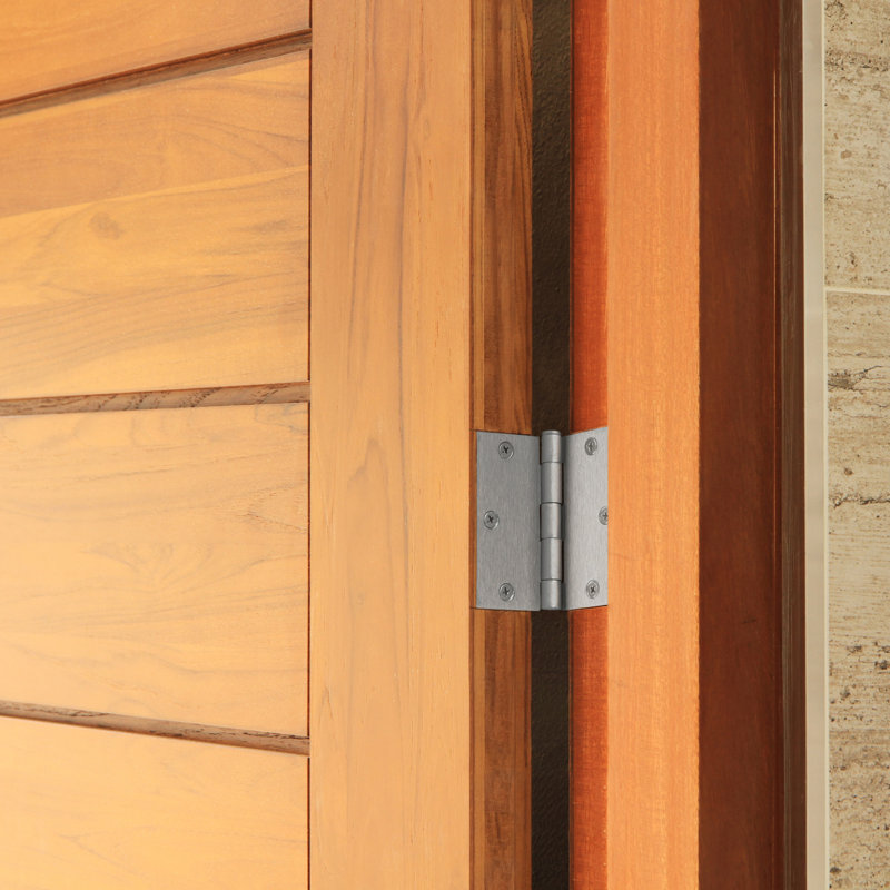 Satin Nickel 3.5" Square Steel Door Hinges Set
