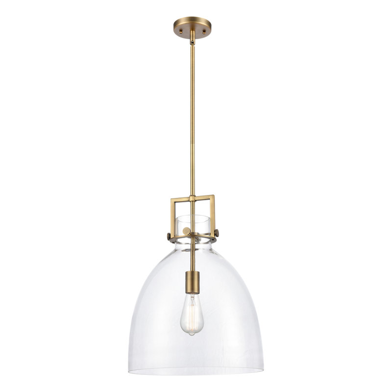 Luminaire suspendu à 1 tige Adae, Laiton brossé, H 15 po x l 14 po x P 14 po