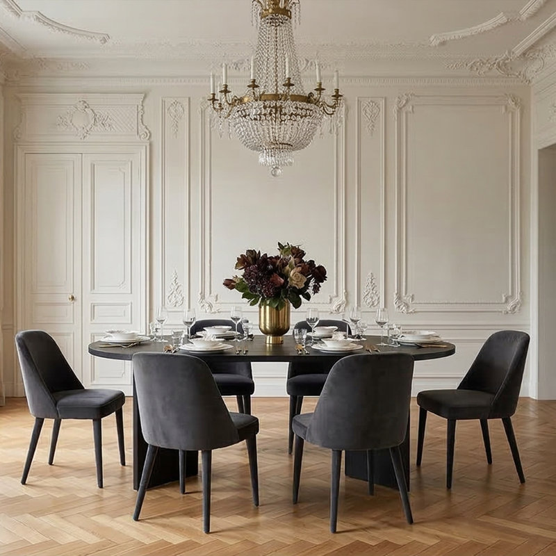 Aveline 71" Oval Multipurpose Dining And Conference Table, Wood Black