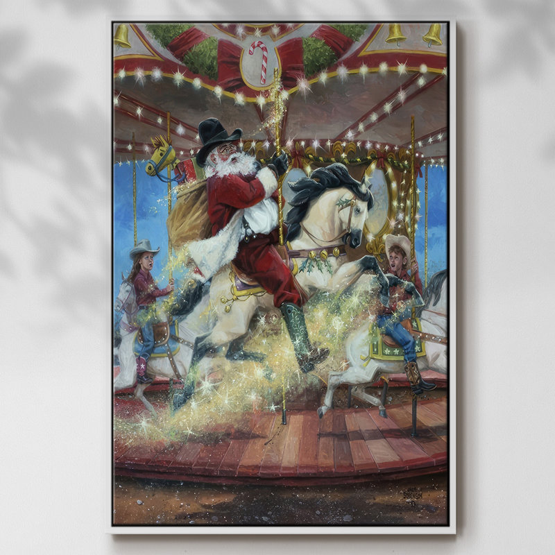 «Merry Go Round», reproduction sur toile flottante, H 25 po x l 17 po x P 1,5 po, Blanc