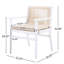Chaise d'extérieur pour 2 personnes en bois avec dossier en corde, coussin imperméable, support de poids de 400 lb, fixation du coussin lavable à la machine, conception ergonomique confortable, s'adapte au balcon