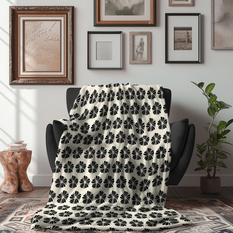 Black Forms - Couverture Sherpa 1 pièce de qualité supérieure 0086, L 50 po x L 60 po