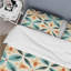 Ensemble de housse de couette en microfibre bleu et orange-80916246-132128728