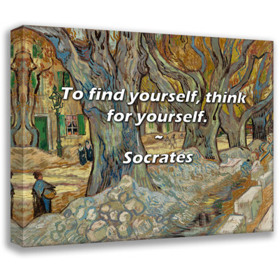 Artsy Quote "To find yourself, think for yourself." By Socrates Gallery Wrapped Canvas