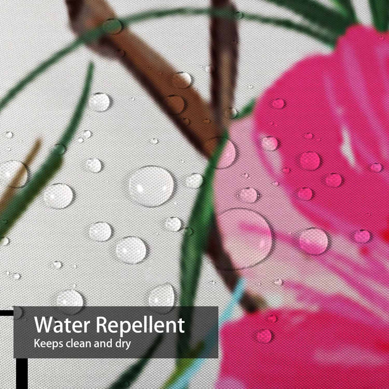Rideau de douche imperméable à motif floral hibiscus tropical avec 12 crochets Summer Palm, L 72 po x l 84 po