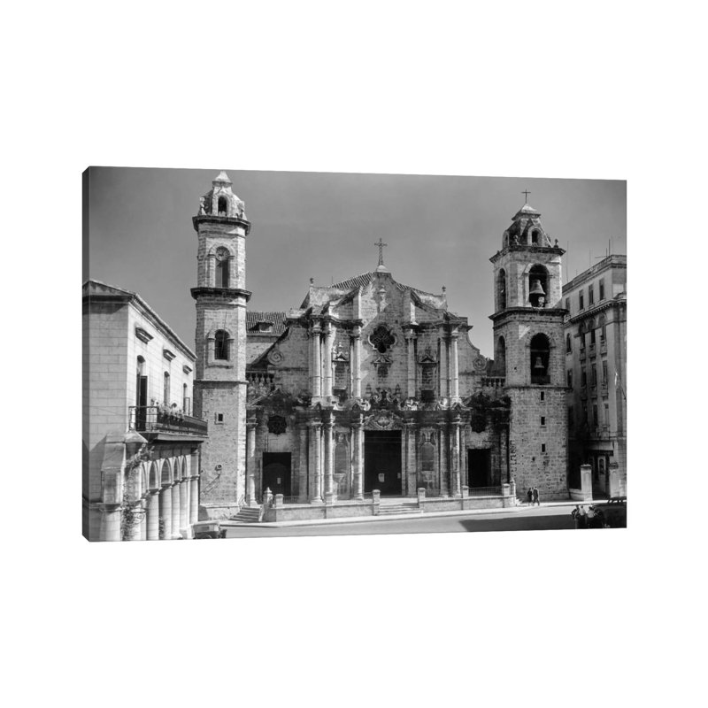 1930s-1940s Columbus Cathedral Built In 1777 Havana Cuba - Wrapped Canvas Print, 101.6 cm H x 66.04 cm W x 3.175 cm D