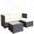 5-Piece PE Rattan Wicker Cushioned Sofa Sets