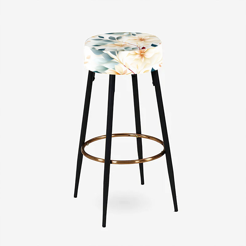 Elodea - Ensemble de 2 tabourets de bar à imprimé, Subtle Whispers III - Floral
