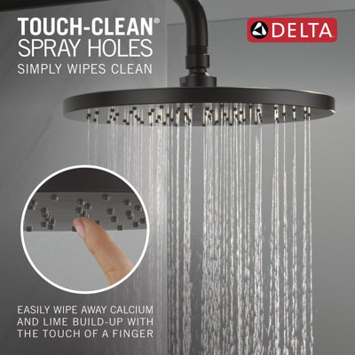 Ensemble de robinet de baignoire et de douche à pluie ronde Modern 14 Series, ensemble de pomme de douche et de poignée noir mat, ensemble de garniture de valve, 10 pouces, noir mat (valve non incluse)
