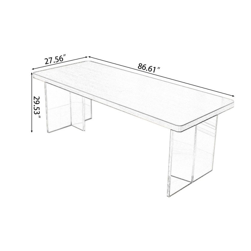 Walnut Rectangular Solid Wood desks, 29.53" H x 86.61" W x 27.56" D