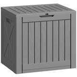 40 Gallons Lockable Resin Outdoor Deck Box And Patio Furniture Side Table